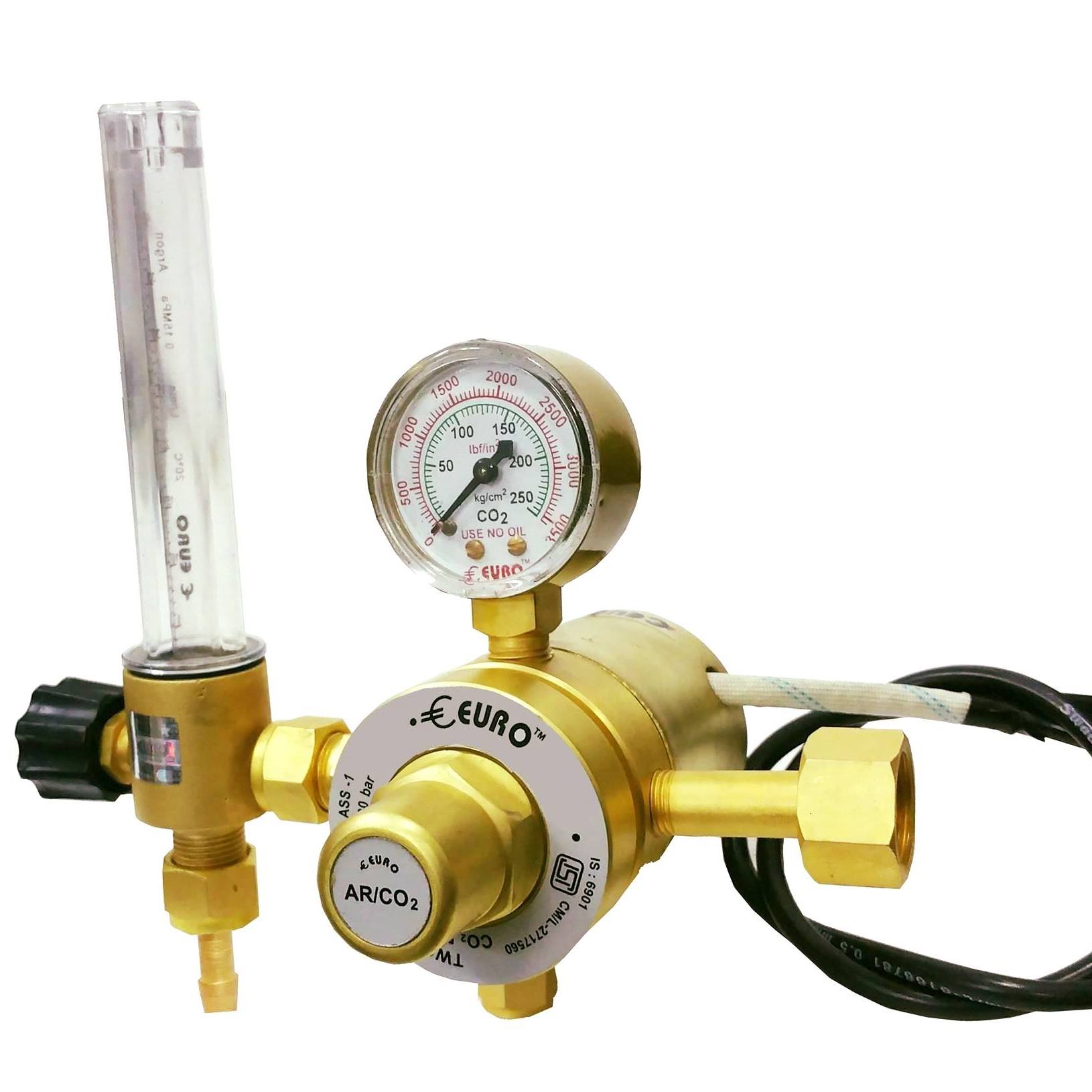 EURO TRIO (CO2 REGULATOR WITH HEATER & FLOW METER)